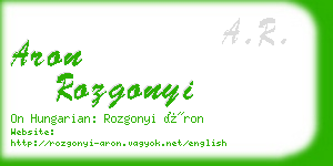 aron rozgonyi business card